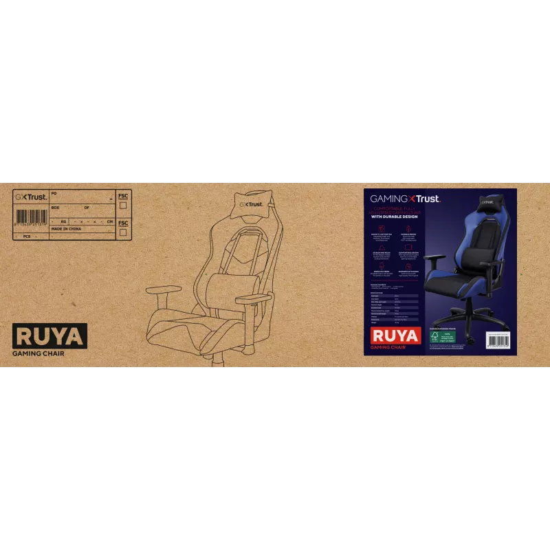 Trust GXT 714 RUYA univerzálna herná stolička čierna, modrá