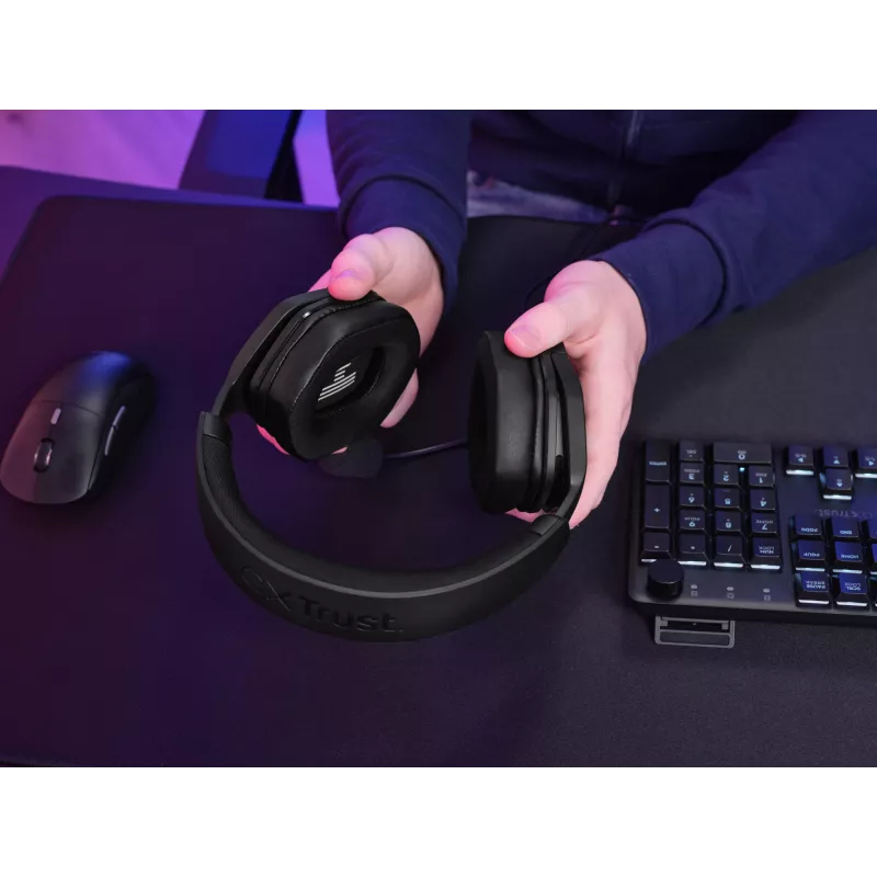 Trust GXT492 Carus headset káblový s hlavovým mostom herný čierny
