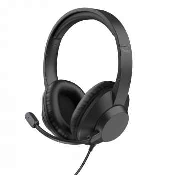 Trust Ayda Max USB headset káblový s hlavovým mostom kancelária/call centrum USB Type-C / USB Type-A čierny