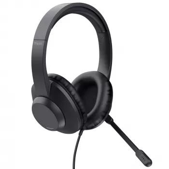 Trust Ayda Max USB headset káblový s hlavovým mostom kancelária/call centrum USB Type-C / USB Type-A čierny