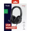 Trust Ayda Max USB headset káblový s hlavovým mostom kancelária/call centrum USB Type-C / USB Type-A čierny