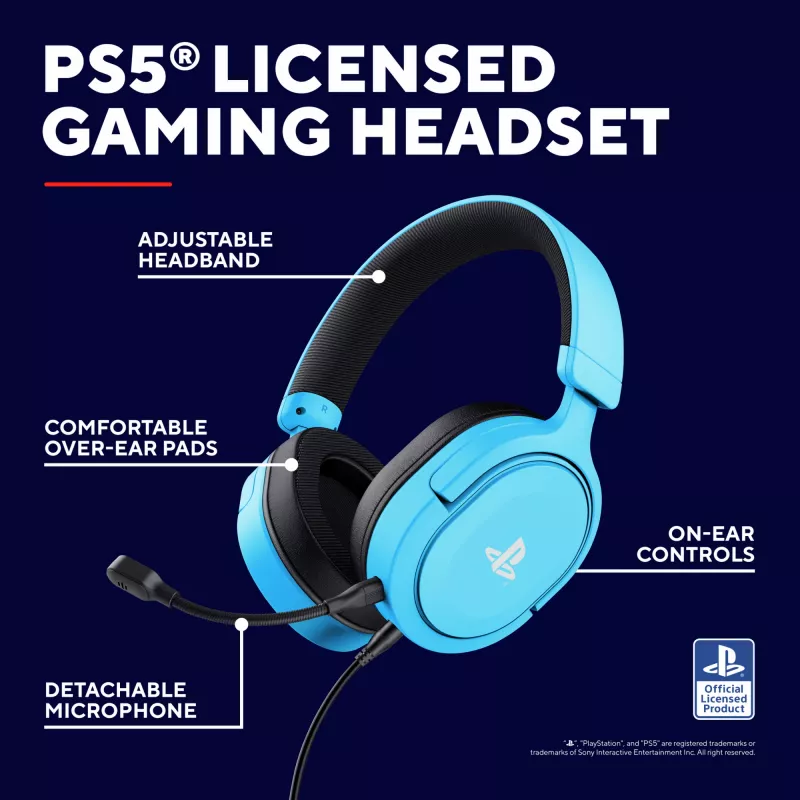 Trust GXT 498B Forta headset káblový headset s hlavovým mostom herný modrý