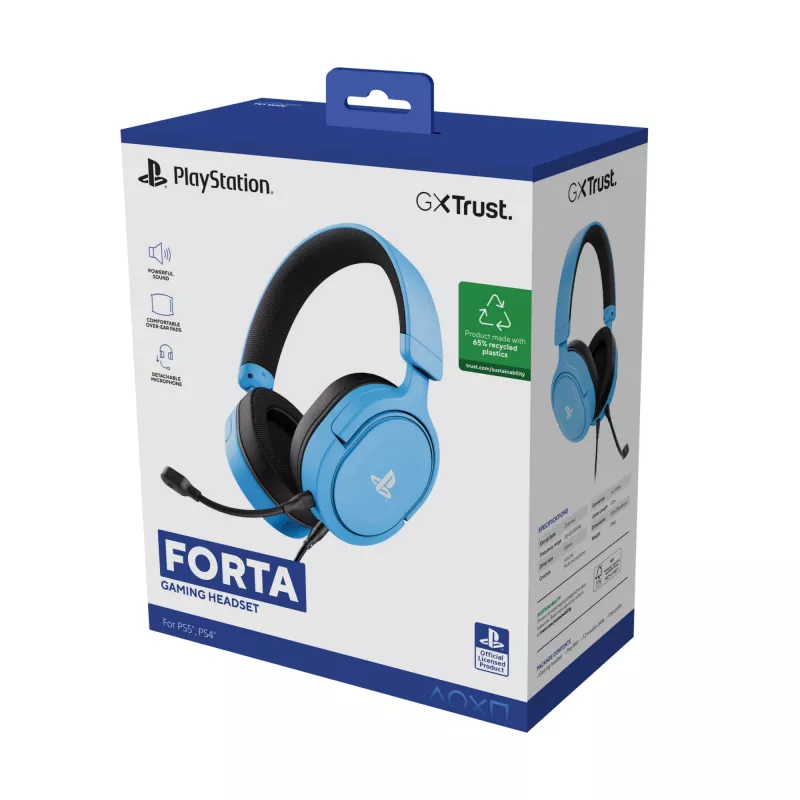 Trust GXT 498B Forta headset káblový headset s hlavovým mostom herný modrý