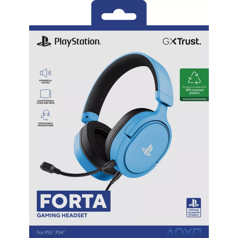 Trust GXT 498B Forta headset káblový headset s hlavovým mostom herný modrý