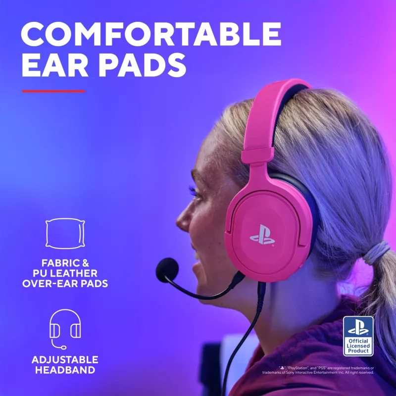 Trust GXT 498P Forta headset káblový s hlavovým mostom herný ružový