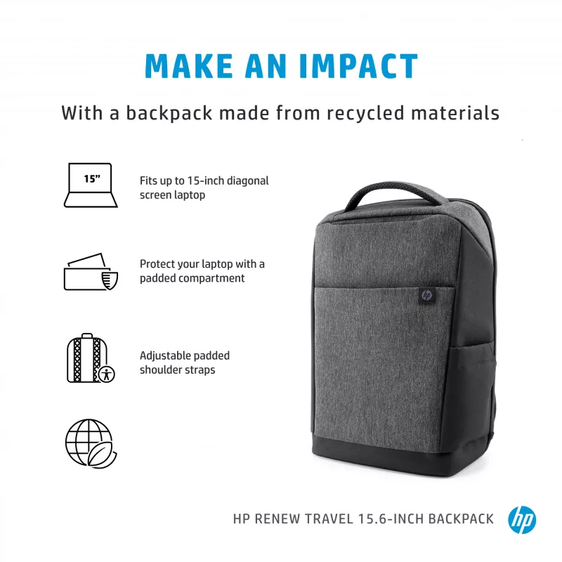 HP Renew Travel 15,6 palcov batoh, batoh, 650 g