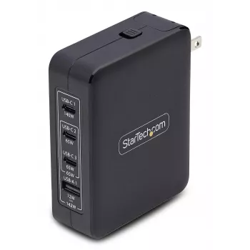 StarTech.com 140W USB-C nástenná nabíjačka, 3x USB-C/1x USB-A, PD 3.1 medzinárodný GaN napájací zdroj pre MacBook/Dell XPS/Inspiron