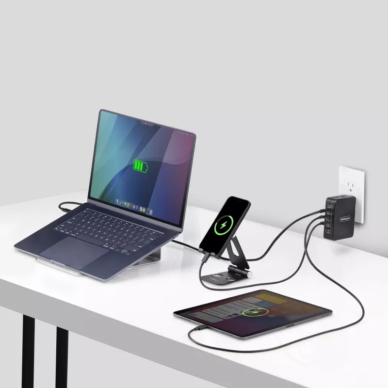StarTech.com 140W USB-C nástenná nabíjačka, 3x USB-C/1x USB-A, PD 3.1 medzinárodný GaN napájací zdroj pre MacBook/Dell XPS/Inspiron