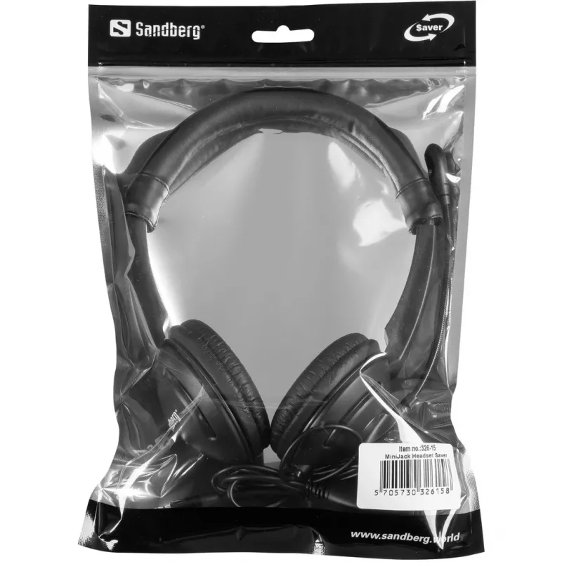 Sandberg MiniJack Headset Saver, káblový, hovory/hudba, 20 - 20000 Hz, 71 g, headset, čierny