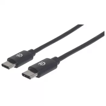 Manhattan kábel USB-C na USB-C, 3 m, konektor samec na konektor samec, čierny, 480 Mbit/s (USB 2.0), Hi-Speed USB, doživotná záruka, ekvivalent k USB2CC3M