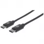 Manhattan kábel USB-C na USB-C, 3 m, konektor samec na konektor samec, čierny, 480 Mbit/s (USB 2.0), Hi-Speed USB, doživotná záruka, ekvivalent k USB2CC3M