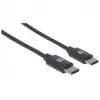 Manhattan kábel USB-C na USB-C, 3 m, konektor samec na konektor samec, čierny, 480 Mbit/s (USB 2.0), Hi-Speed USB, doživotná záruka, ekvivalent k USB2CC3M