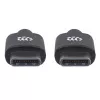 Manhattan kábel USB-C na USB-C, 3 m, konektor samec na konektor samec, čierny, 480 Mbit/s (USB 2.0), Hi-Speed USB, doživotná záruka, ekvivalent k USB2CC3M