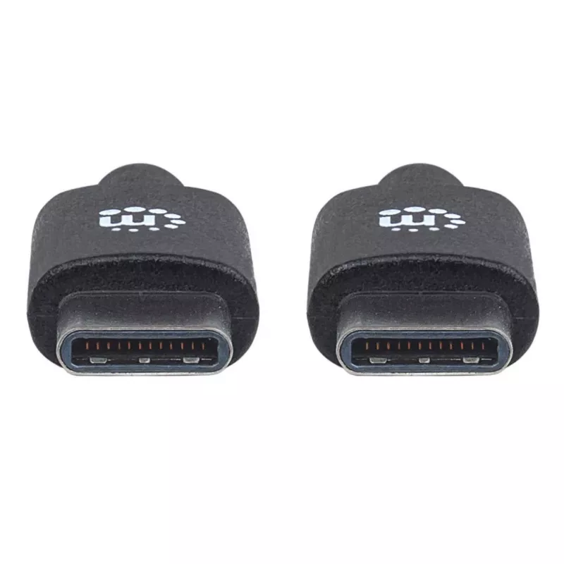 Manhattan kábel USB-C na USB-C, 3 m, konektor samec na konektor samec, čierny, 480 Mbit/s (USB 2.0), Hi-Speed USB, doživotná záruka, ekvivalent k USB2CC3M