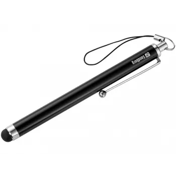 Sandberg Touchscreen Stylus Pen Saver, univerzálny, každá značka, čierna, strieborná, kov, guma, 1 kus, 100 mm