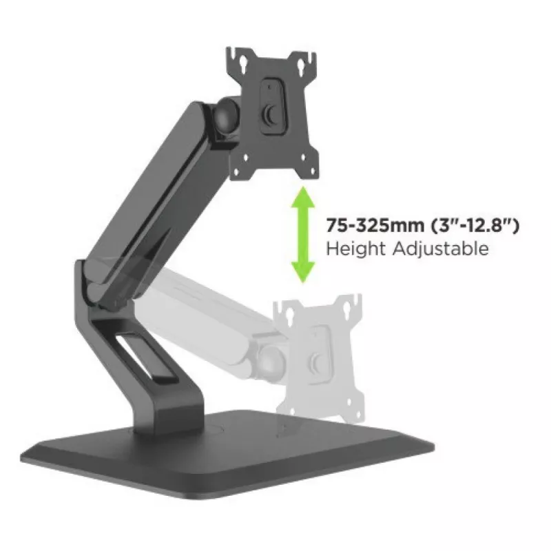 Techly ICA-LCD 35TS stolový stojan pre dotykový monitor, 17 – 32 palcov, do 10 kg, VESA 75x75/100x100, plynová pružina, čierny