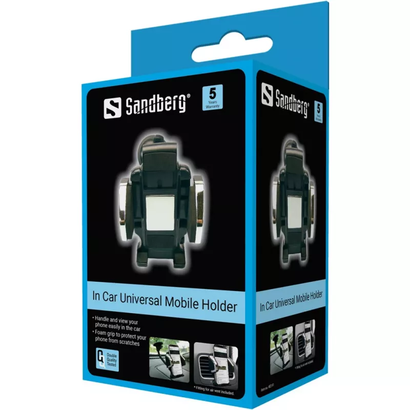 Sandberg In Car Universal Mobile Holder, mobilný telefón/smartphone, pasívny držiak, auto, čierny