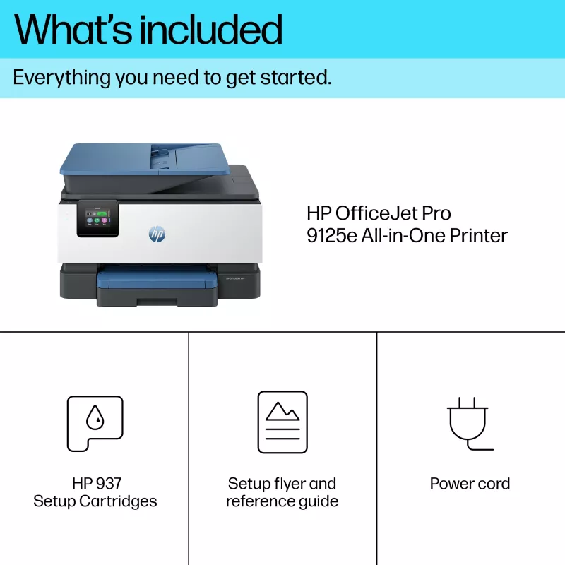 HP OfficeJet Pro 9125e bezdrôtová all-in-one farebná tlačiareň, Instant Ink; obojstranná tlač