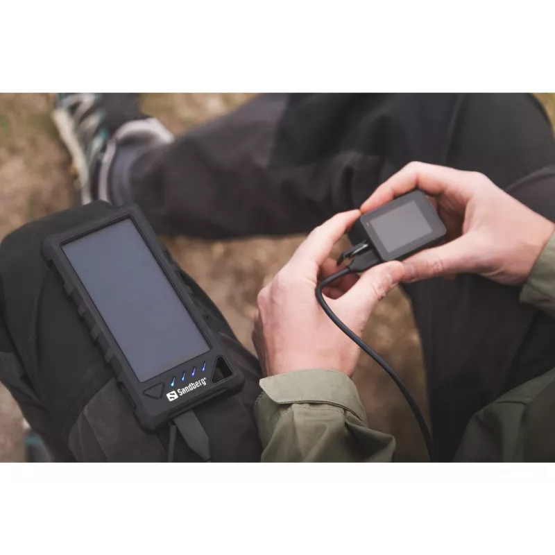 Sandberg Outdoor Solar Powerbank 16000, 16000 mAh, lítium-iónová (Li-Ion), čierna
