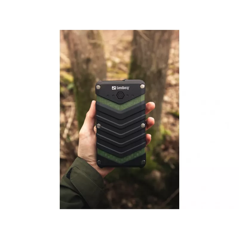 Sandberg Survivor Powerbank 20000, 20000 mAh, lítium-iónová (Li-Ion), čierna, zelená