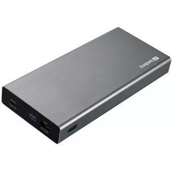 Sandberg Powerbank USB-C PD 100W 20000, 20000 mAh, lítium-iónová (Li-Ion), Quick Charge 3.0, 100 W, sivá