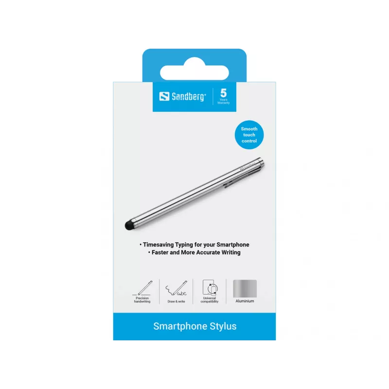 Sandberg Smartphone Stylus, mobilný telefón/smartphone, strieborná, 5 g, 140 mm, 7 mm, 7 mm
