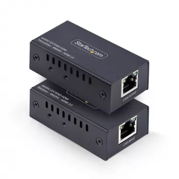 StarTech.com HDMI extender cez CAT5e/CAT6, 4K 60Hz, do 200ft (60m), sada vysielača a prijímača, napájanie cez kábel, kompaktný dizajn