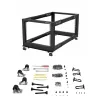 StarTech.com 4-stĺpový 12U mobilný open-frame serverový rack, štvrstĺpový 19-palcový sieťový rack s kolieskami, pojazdný rack s nastaviteľnou hĺbkou pre počítače/AV/dáta/IT vybavenie – kolieska, vyrovnávacie nožičky alebo montáž na podlahu