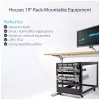 StarTech.com 4-stĺpový 12U mobilný open-frame serverový rack, štvrstĺpový 19-palcový sieťový rack s kolieskami, pojazdný rack s nastaviteľnou hĺbkou pre počítače/AV/dáta/IT vybavenie – kolieska, vyrovnávacie nožičky alebo montáž na podlahu