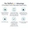 StarTech.com 4-stĺpový 12U mobilný open-frame serverový rack, štvrstĺpový 19-palcový sieťový rack s kolieskami, pojazdný rack s nastaviteľnou hĺbkou pre počítače/AV/dáta/IT vybavenie – kolieska, vyrovnávacie nožičky alebo montáž na podlahu