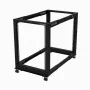StarTech.com 4-stĺpový 15U mobilný open-frame serverový rack, štvrstĺpový 19-palcový sieťový rack s kolieskami, pojazdný rack s nastaviteľnou hĺbkou pre počítače/AV/dáta/IT vybavenie – otočné kolieska, vyrovnávacie nožičky alebo montáž na podlahu
