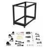 StarTech.com 4-stĺpový 15U mobilný open-frame serverový rack, štvrstĺpový 19-palcový sieťový rack s kolieskami, pojazdný rack s nastaviteľnou hĺbkou pre počítače/AV/dáta/IT vybavenie – otočné kolieska, vyrovnávacie nožičky alebo montáž na podlahu
