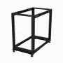 StarTech.com 4-stĺpový 18U mobilný open-frame serverový rack, štvrstĺpový 19-palcový sieťový rack s kolieskami, pojazdný rack s nastaviteľnou hĺbkou pre počítače/AV/dáta/IT vybavenie – kolieska, vyrovnávacie nožičky alebo montáž na podlahu
