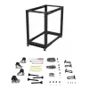 StarTech.com 4-stĺpový 18U mobilný open-frame serverový rack, štvrstĺpový 19-palcový sieťový rack s kolieskami, pojazdný rack s nastaviteľnou hĺbkou pre počítače/AV/dáta/IT vybavenie – kolieska, vyrovnávacie nožičky alebo montáž na podlahu