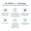 StarTech.com 4-stĺpový 18U mobilný open-frame serverový rack, štvrstĺpový 19-palcový sieťový rack s kolieskami, pojazdný rack s nastaviteľnou hĺbkou pre počítače/AV/dáta/IT vybavenie – kolieska, vyrovnávacie nožičky alebo montáž na podlahu