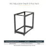 StarTech.com 4-stĺpový 18U mobilný open-frame serverový rack, štvrstĺpový 19-palcový sieťový rack s kolieskami, pojazdný rack s nastaviteľnou hĺbkou pre počítače/AV/dáta/IT vybavenie – kolieska, vyrovnávacie nožičky alebo montáž na podlahu
