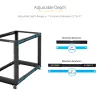 StarTech.com 4-stĺpový 18U mobilný open-frame serverový rack, štvrstĺpový 19-palcový sieťový rack s kolieskami, pojazdný rack s nastaviteľnou hĺbkou pre počítače/AV/dáta/IT vybavenie – kolieska, vyrovnávacie nožičky alebo montáž na podlahu