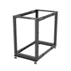 StarTech.com 4-stĺpový 18U mobilný open-frame serverový rack, štvrstĺpový 19-palcový sieťový rack s kolieskami, pojazdný rack s nastaviteľnou hĺbkou pre počítače/AV/dáta/IT vybavenie – kolieska, vyrovnávacie nožičky alebo montáž na podlahu