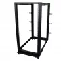 StarTech.com 4-stĺpový 25U mobilný open-frame serverový rack, štvrstĺpový 19-palcový sieťový rack s kolieskami, pojazdný rack s nastaviteľnou hĺbkou pre počítače/AV/dáta/IT vybavenie – kolieska, vyrovnávacie nožičky alebo montáž na podlahu