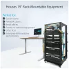 StarTech.com 4-stĺpový 25U mobilný open-frame serverový rack, štvrstĺpový 19-palcový sieťový rack s kolieskami, pojazdný rack s nastaviteľnou hĺbkou pre počítače/AV/dáta/IT vybavenie – kolieska, vyrovnávacie nožičky alebo montáž na podlahu