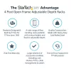 StarTech.com 4-stĺpový 25U mobilný open-frame serverový rack, štvrstĺpový 19-palcový sieťový rack s kolieskami, pojazdný rack s nastaviteľnou hĺbkou pre počítače/AV/dáta/IT vybavenie – kolieska, vyrovnávacie nožičky alebo montáž na podlahu