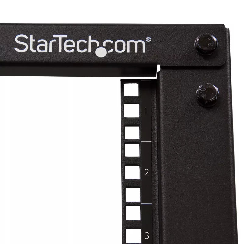 StarTech.com 4POSTRACK8U otvorený serverový rack so 4 stĺpikmi, 8U, 19 palcov, nastaviteľná hĺbka 22-40 palcov (56-102 cm), nosnosť 544 kg (1200 lb), čierny