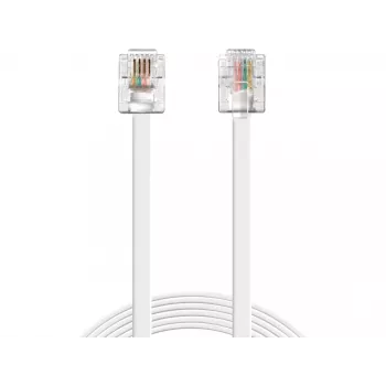 Sandberg telefónny kábel RJ11-RJ11 1,8 m, 1,8 m, RJ11, RJ11, konektor samec, konektor samec, biely