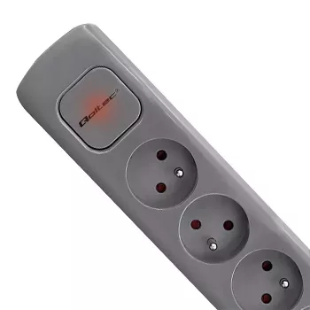 Power Extension Qoltec 50275 1.8m 5 AC zásuviek interiérová sivá