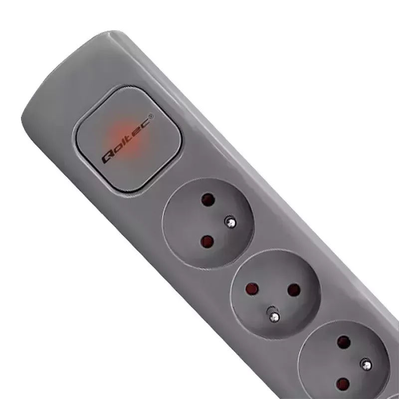 Power Extension Qoltec 50275 1.8m 5 AC zásuviek interiérová sivá