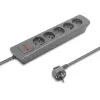 Power Extension Qoltec 50275 1.8m 5 AC zásuviek interiérová sivá
