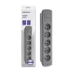 Power Extension Qoltec 50275 1.8m 5 AC zásuviek interiérová sivá