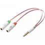 Sandberg adaptér pre headset Dual-Einfach, 3,5-mm-TRS, konektor samec, konektor samica, biely