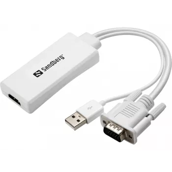 Sandberg konvertor VGA+Audio na HDMI
