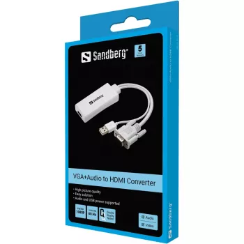 Sandberg konvertor VGA+Audio na HDMI